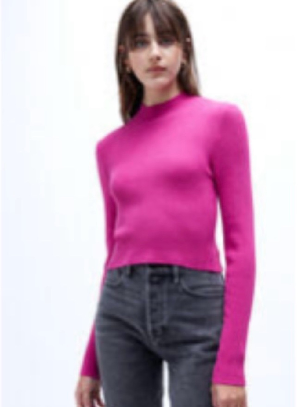 LA Hearts Mia Space Dye Mock Neck Sweater